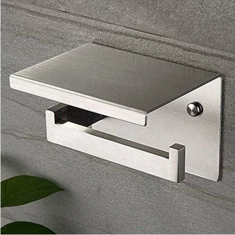 1 Toilettenpapierhalter Mit Ablagefach, Edelstahl 304, Klebe- Oder Schraubmontage, Badezimmer
