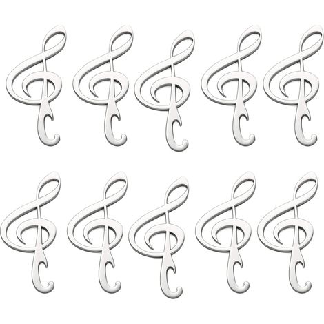 10 Flaschenöffner, Metalllegierung, Violinschlüsselform, Silberfarben, Für Musiker