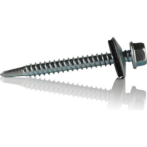 M6-bohrschrauben Für Metall, 75er-packung, 6,3 X 50 Mm. Selbstbohrende Stahlblechschrauben Mit Sechskantkopf Und Dichtscheibe Für Zusätzliche Sicherheit. Selbstbohrende Schrauben Für Metall.