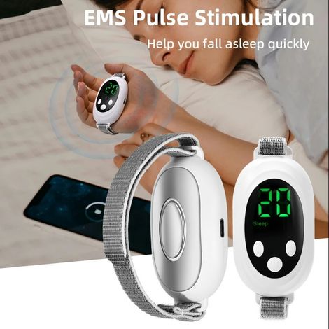 Tragbares Gerät Zur Unterstützung Des Schlafs Durch Gepulste Mikrostromimpulse Niedriger Frequenz. Linderung Von Schlaflosigkeit Und Angstzuständen. Schlaf.