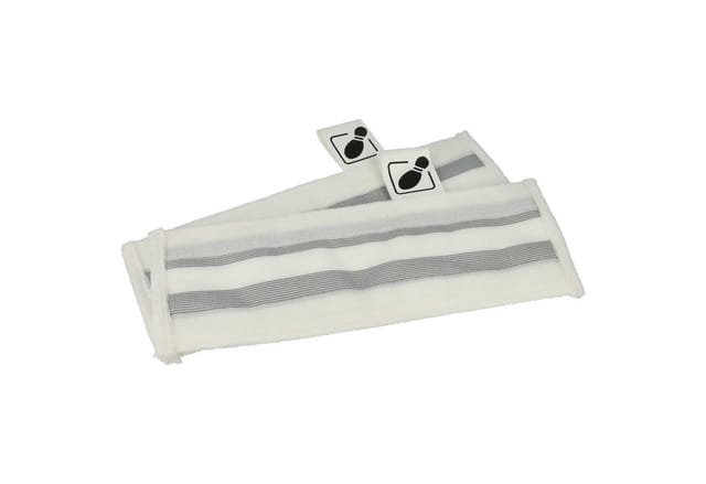 Vhbw - 4x Wischbezug kompatibel mit Kärcher sc 2 EasyFix, sc 2 EasyFix Premium Dampfreiniger, Dampfmop - Mikrofaser Grau Weiß