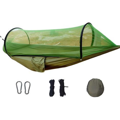 Camping-hängematte Mit Integriertem Moskitonetz – Inklusive Zwei 3-meter-gurten Und Zwei Karabinerhaken. Tragbare Und Selbstaufrollende Outdoor-hängematte (mit Integriertem Moskitonetz) Aus Fallschirm