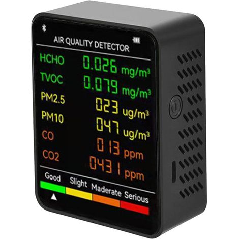 Gaswarngerät, Co2, Pm2,5, Pm10, Hcho, Tvoc, Lcd-bildschirm, Tragbar, Für Zuhause, Büro