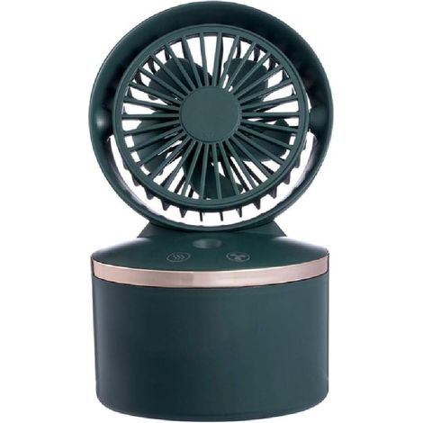 1 Usb-wiederaufladbarer Nebelventilator, 3 Geschwindigkeitsstufen, 2000-mah-akku, Tragbar Für Zuhause Und Büro