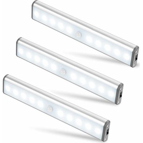 1 Led-lampe, Bewegungsmelder, Magnetisch, Usb-aufladbar, 2 Modi, Aluminium, Für Den Innen- Und Außenbereich