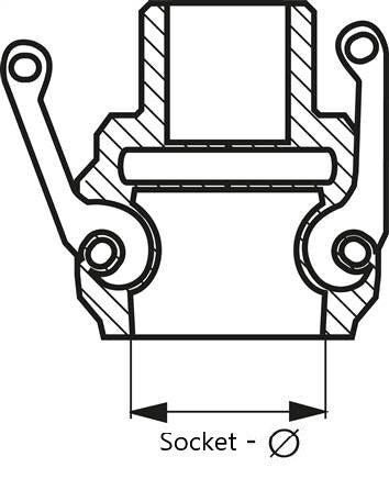 Camlock DN 75 (3'') Aluminium-Kupplungsstecker für Stecker MIL-C-27487 Bild 2