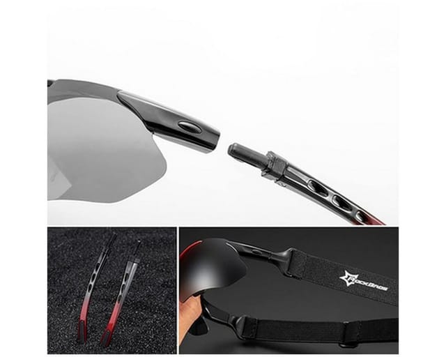 Photochrome Radbrille mit UV 400 Filter, rot