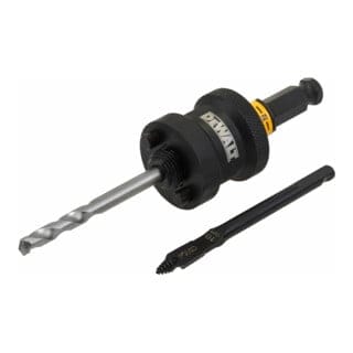 DeWALT Schnellwechselhalter RAPID LOAD® für Lochsägen 32-210 mm inkl. Mehrzweck-und Holz-Zentrierbohrer