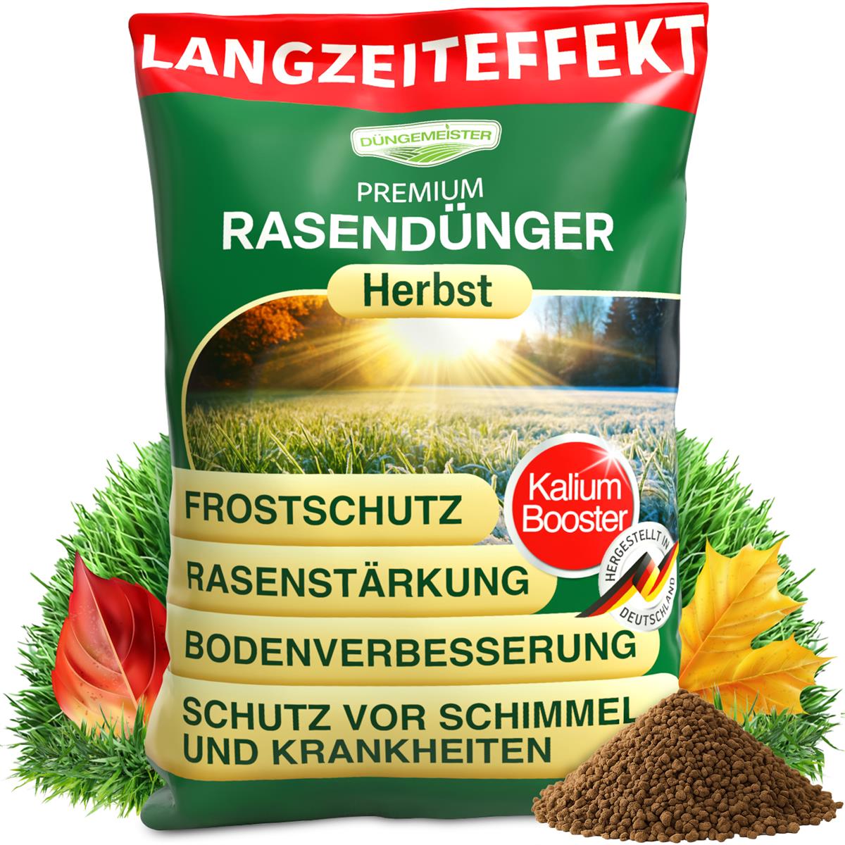 Rasendünger Herbst Herbstdünger Rasen 10/20/30 Kg Düngemeister