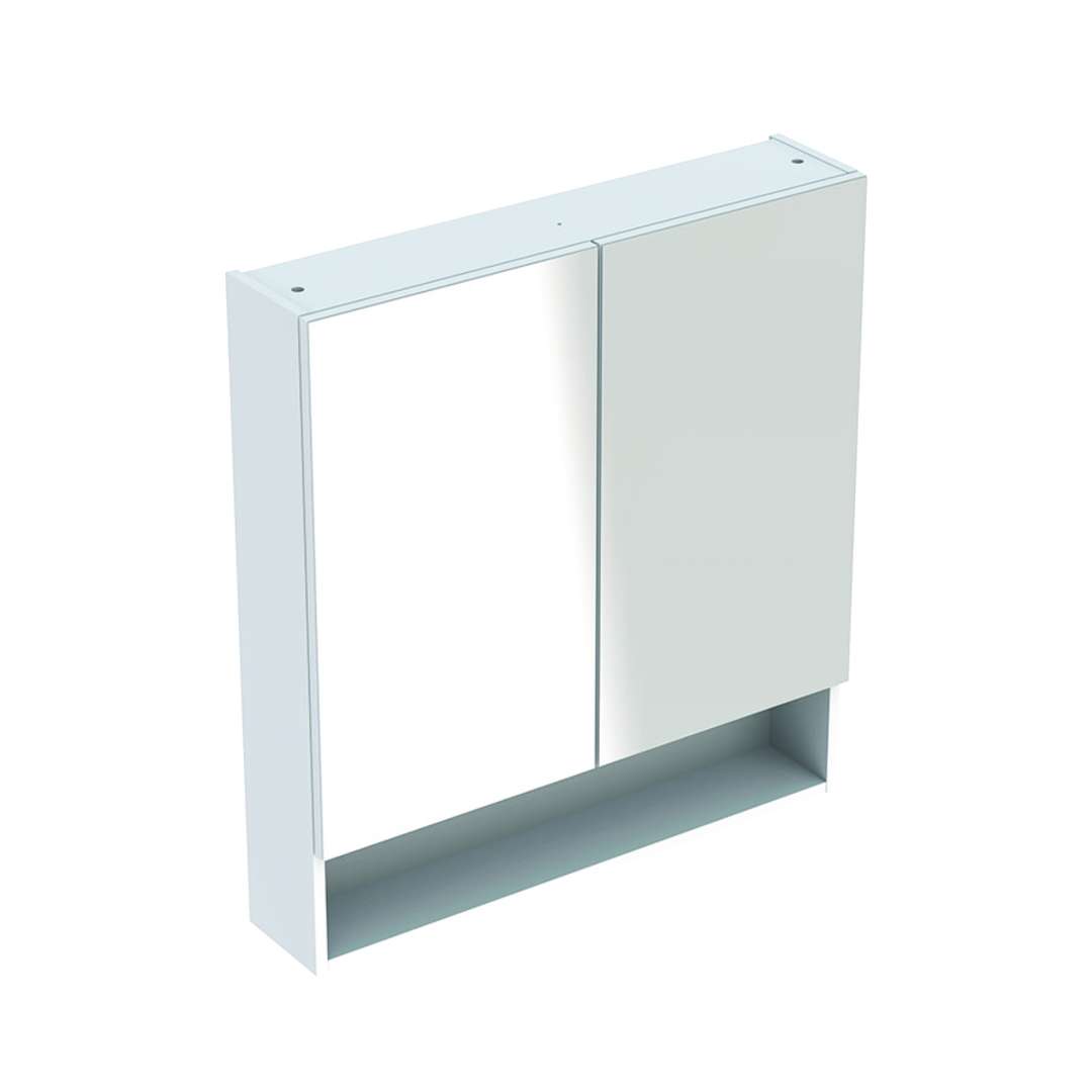 Geberit Selnova Square - Spiegelschrank 85x79x18 Cm, 2 Türen, Glänzend Weiß 501.268.00.1