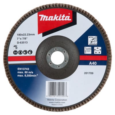 Fächerschleifscheibe 180 mm A40 - D-63513 - Makita