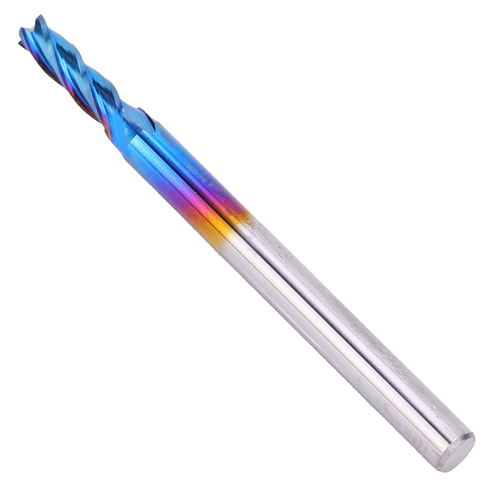 4-schneidiger Schaftfräser Aus Wolframstahl Mit Nanoblue-beschichtung, Cnc-fräser Mit Geradem Griff (3,175 X 2,5 X 8)