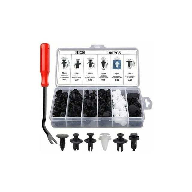 100 Stück Universal-auto-clips, 6 Größen, Auto-befestigungs-clips, Werkzeuge, Kunststoff-nieten, Karosserie-clips Für Stoßstange, Autotür, Kotflügel, Push-ersatz-set