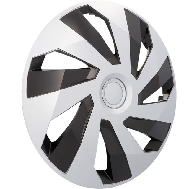 Radzierblenden Flow 40 cm (16 Zoll) silber schwarz 4 Stück Radkappe - Cartrend