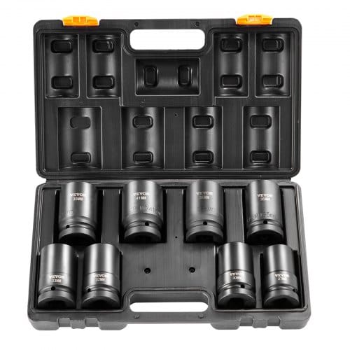 Steckschlüsselsatz Schlagsteckschlüsselsatz 1 Zoll, 8-teiliger Tiefer Steckschlüsselsatz Metrisch 27–41 Mm, 6-punkt-cr-mo-legierungsstahl Für Autoreparaturen, Inkl. Werkzeugkoffer - Vevor