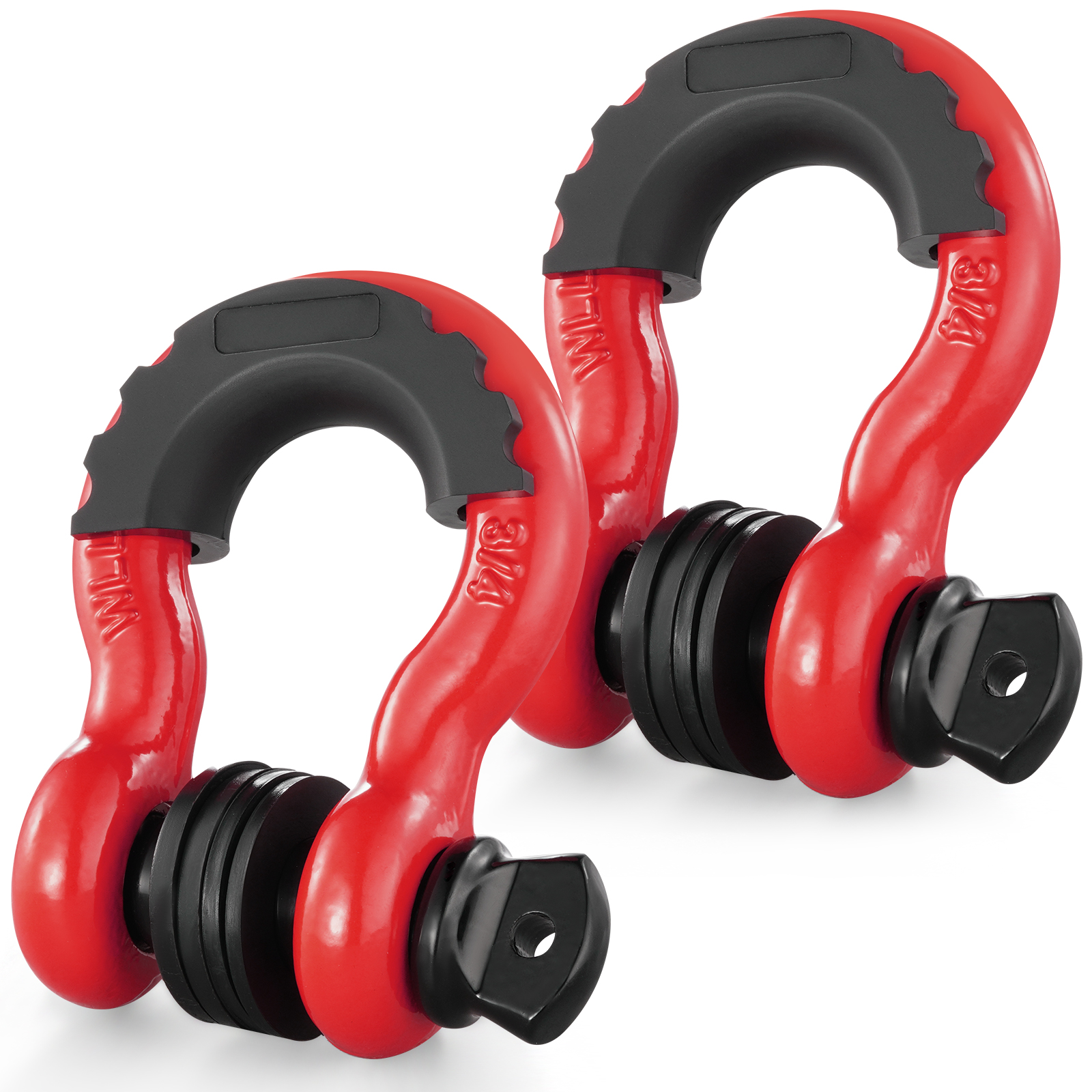 3/4 Zoll D-ring-schäkel, 2er-pack Schäkel Aus Legiertem Stahl, 28,5 Tonnen Bruchfestigkeit, Mit 7/8 Zoll Schraubstift, Isolatoren Und Unterlegscheiben, Robuster Für Jeep-trucks, Rot - Vevor