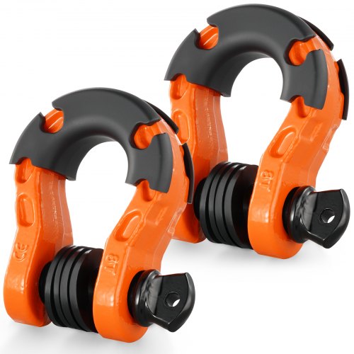 Vevor 3/4 Zoll D-ring-schäkel, 2er-pack Schäkel Aus Legiertem Stahl, 30 Tonnen Bruchfestigkeit, Mit 7/8 Zoll Schraubstift, Isolatoren Und Unterlegscheiben, Robuster Bergungsschäkel , Schwarz