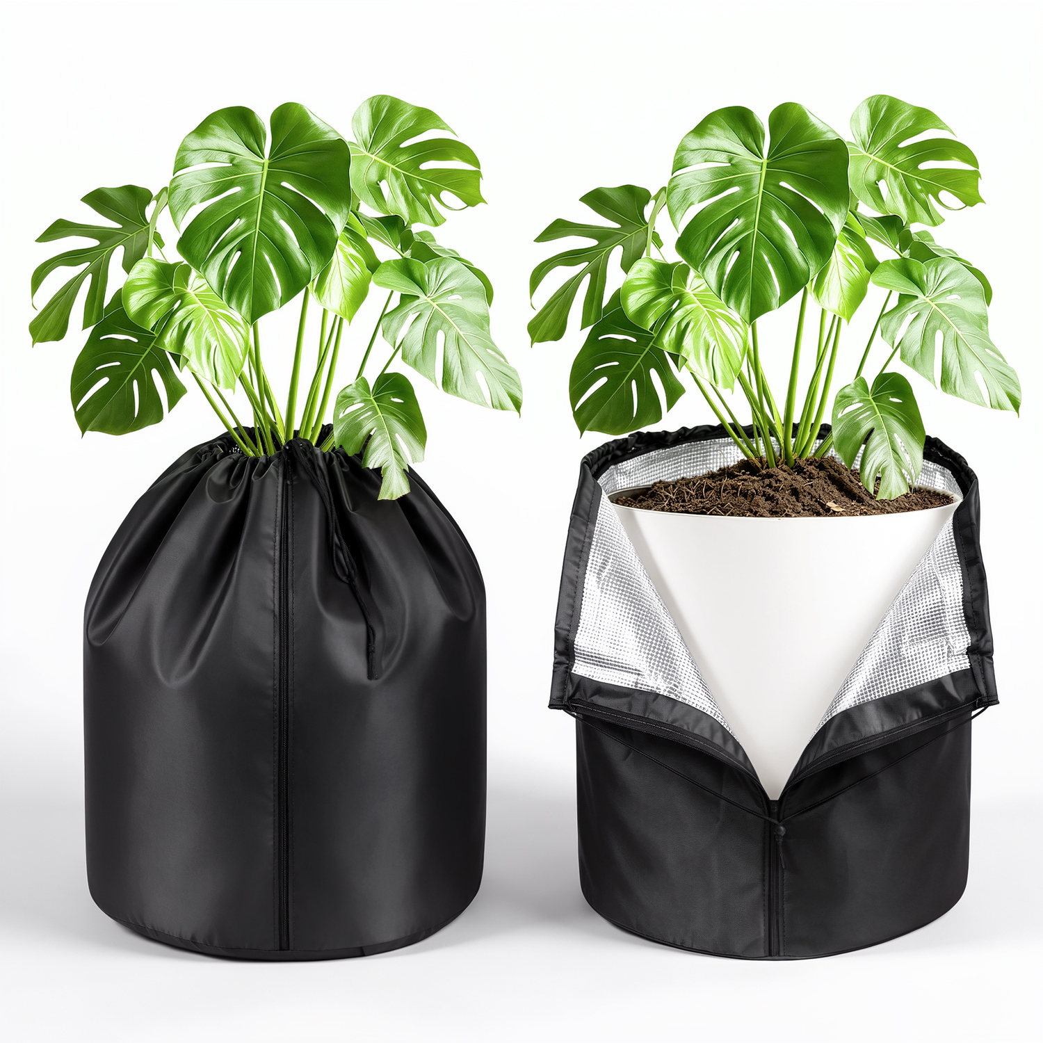 Jiubiaz 2er Winterschutz Für Pflanzen 70x65 Cm Schwarz Für Kübelpflanzen Und Sträucher