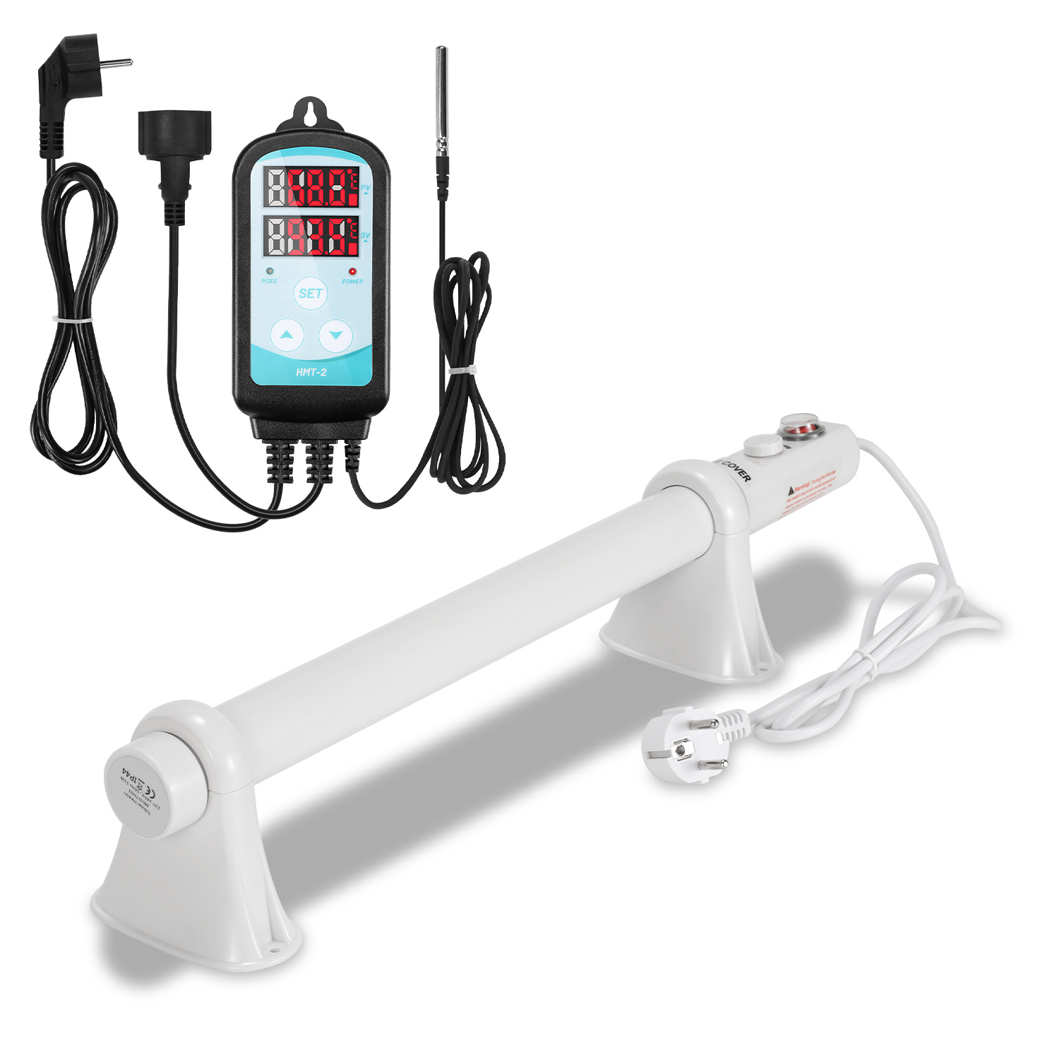 Jiubiaz Gewächshausheizung 55w, Rohrheizung 500 Mm Mit Thermostat 0–90 °c, Weiß