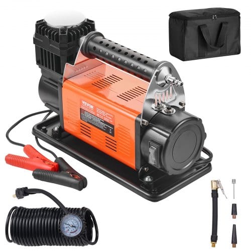 Tragbarer 12-v-reifenfüller, 7,06 Cfm Hochleistungs-luftkompressor, 150 Psi Offroad-luftpumpe Mit Adaptern Für Auto, Suv, Wohnmobil, Lkw – Inklusive 6,5 Fuß Netzkabel, 26 Fuß Luftschlauch Mit Druckmes