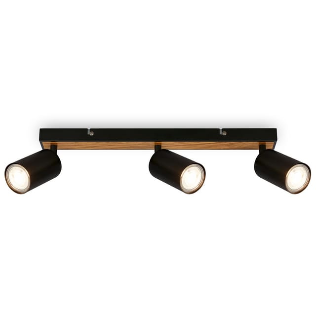 Briloner - Deckenstrahler Deckenleuchte Deckenlampe Schlafzimmer Schwenkbar 3-flammig Holz