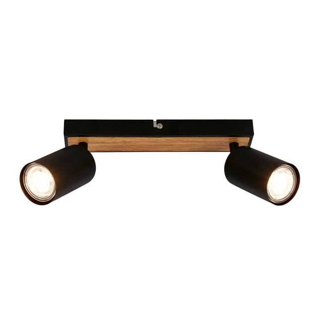 Briloner - Deckenstrahler Deckenleuchte Deckenlampe Schlafzimmer Schwenkbar 2-flammig Holz