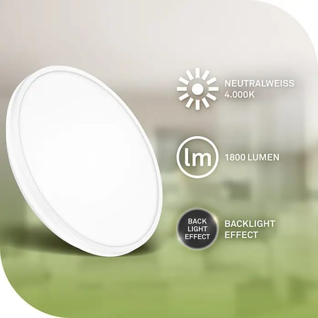 Pulap a eek a led Deckenlampe, eek a, 50.000h Licht, Indirektes Licht, Neutralweißes Licht, weiß, Ø33 x 6 cm - Briloner
