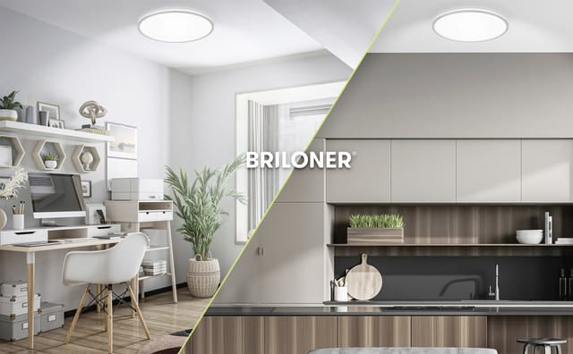Pulap a eek a led Deckenlampe, eek a, 50.000h Licht, Indirektes Licht, Neutralweißes Licht, Chrom-Matt, Ø33 x 6 cm - Briloner