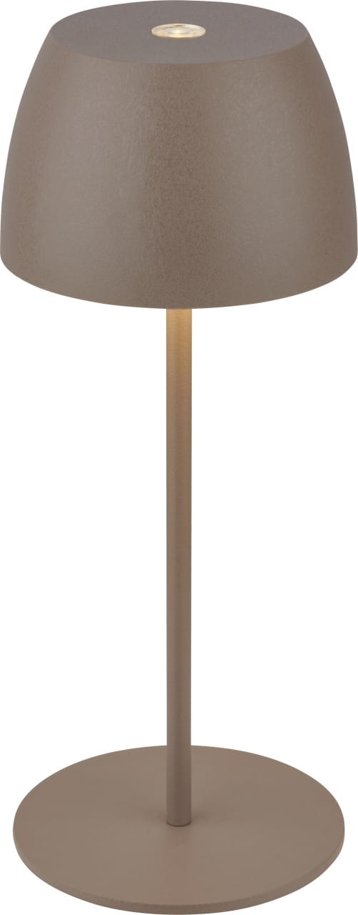 Briloner - Serina Mini led Tischlampe kabellos IP44, Dimmbar, Touch, Spritzwasserschutz, akku, Umbrasand, Ø8 x 20 cm