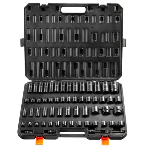 3/8 & 1/2 Zoll Antriebs-schlagschrauber-steckschlüsselsatz, 59-teiliger Steckschlüsselsatz Sae 5/16 Bis 1-1/4 Zoll Und Metrisch 6-32 Mm, 6-punkt Cr-mo-legierungsstahl Für Autoreparatur