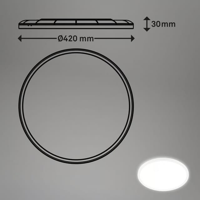 Ultraflache led Deckenlampe mit Bewegungsmelder - IP44 - rund - led Badlampe Badezimmerleuchte, Deckenpanel extra flach für Feuchträume, 42 x 3 cm