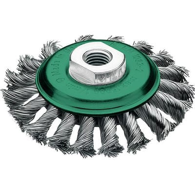 FP - lessmann Kegelbürste Edelstahl 100x12mm gezopft 0,5mm