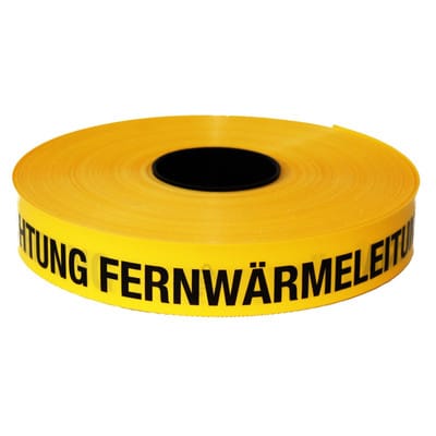 FP - Trassenwarnband Achtung Fernwärmeleitung, 250 m, gelb