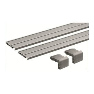 Hettich MB-Lau FP rofil-Set, zweibahnig, 2500mm, SlideLine m, 9227245, silber