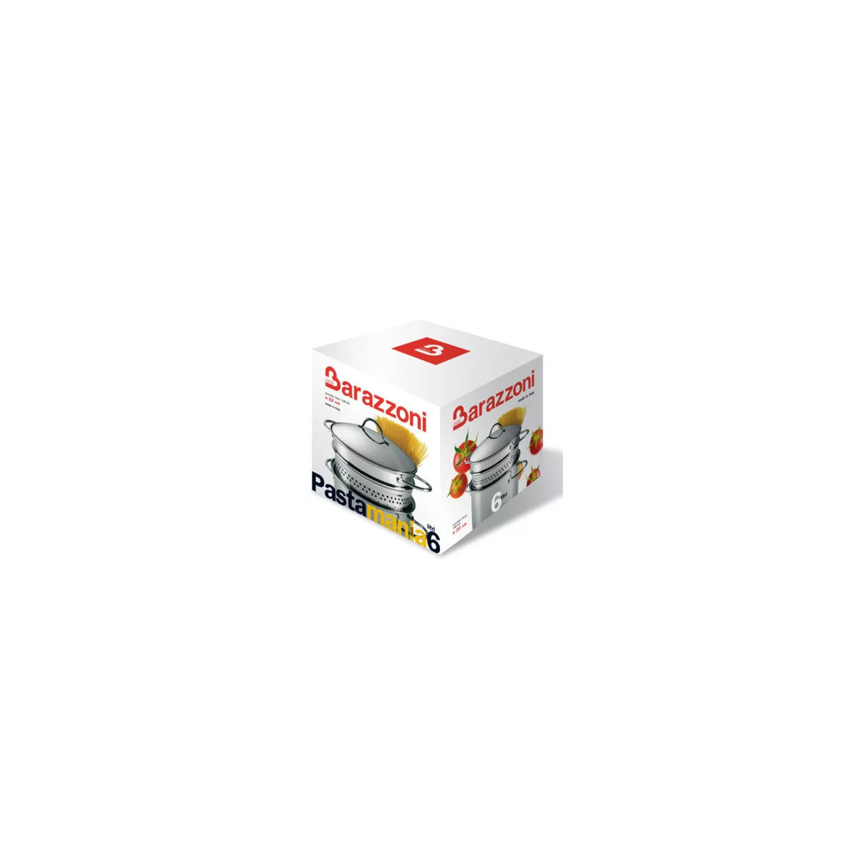 Barazzoni Nudeltopf Pastamania Edelstahl 18/10 Triplen-boden 22 Cm 6 Lt
