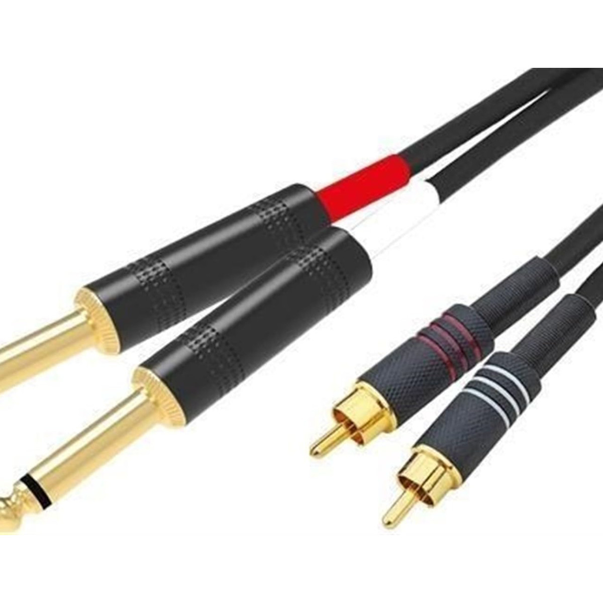 Ridem Audiokabel 2x Klinke 6,3 Mm Mono / 2x Rca Stecker 3m