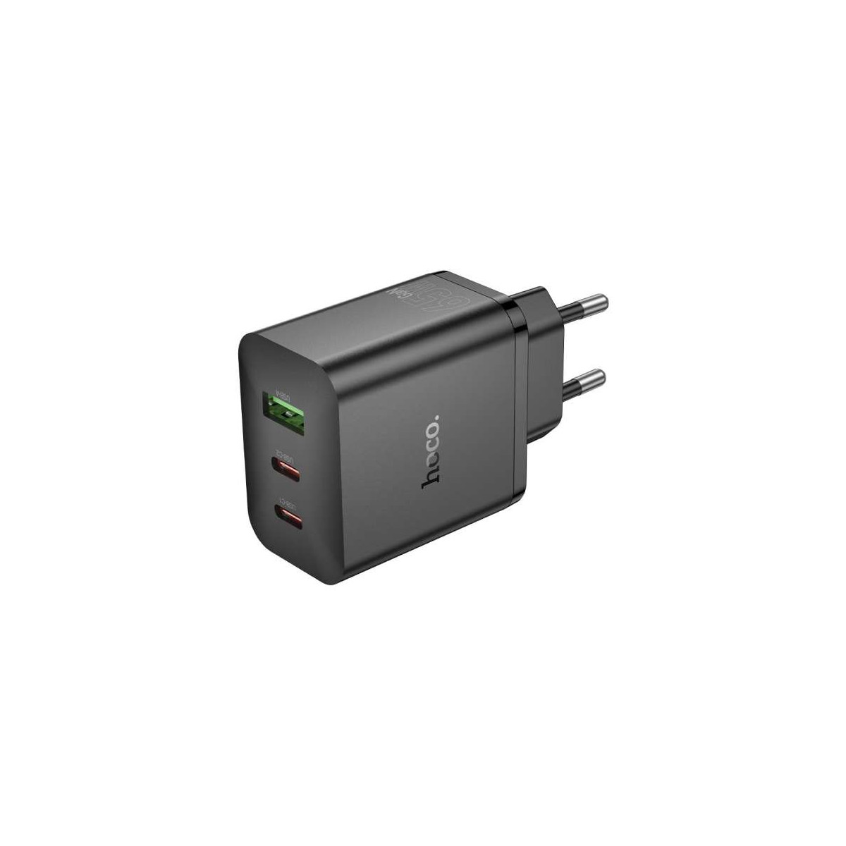 Hoco N75 65w Netzteil Ladegerät 2x Usb-c + Usb-a Qc3.0 Pd 3a Schwarz