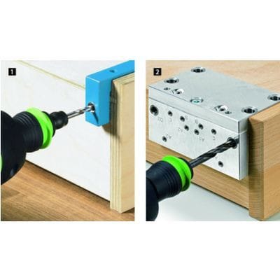 FP - Bohrlehre BlueJig Quadro EB20 Befest.von Quadro an Holzschubkästen