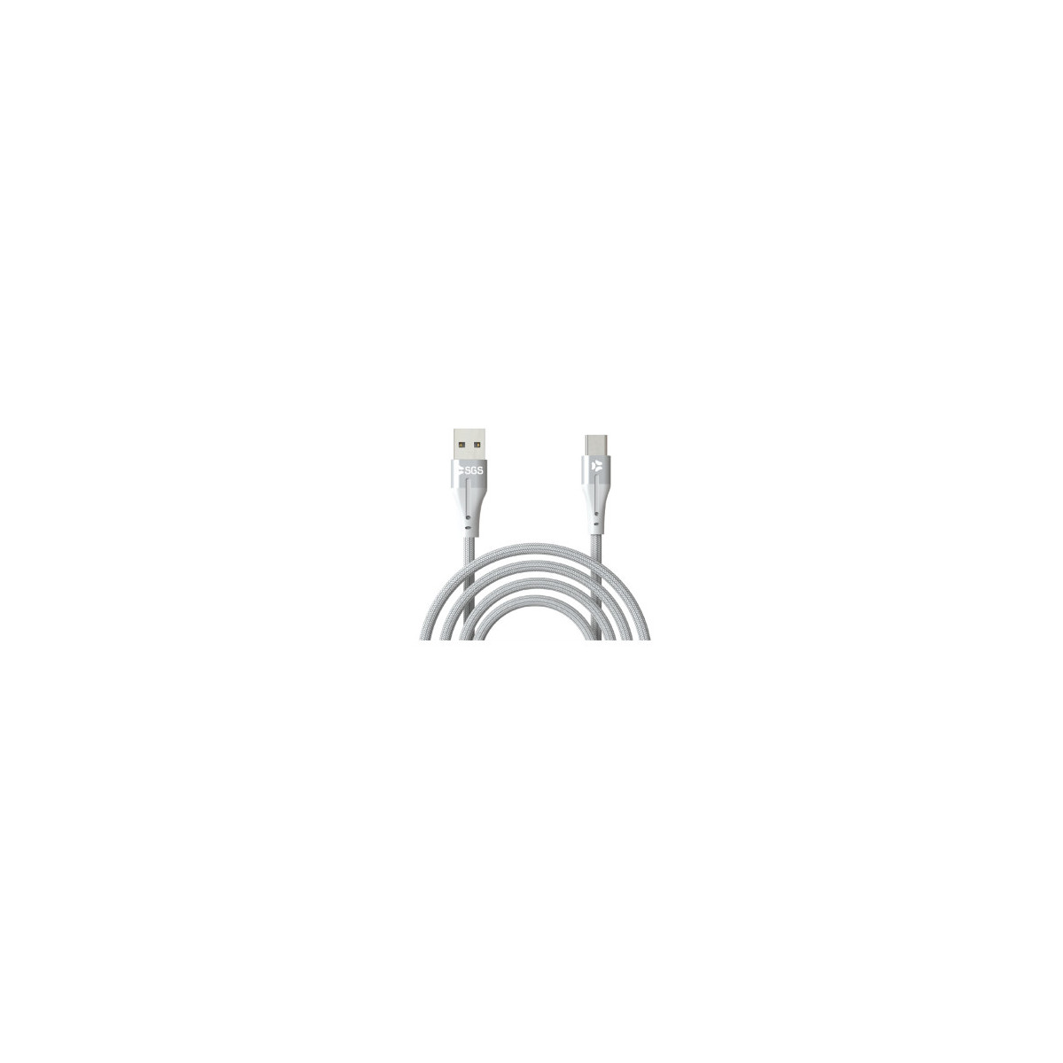 Sgs Usb-typ-c-kabel In Textil 1 Meter Silber