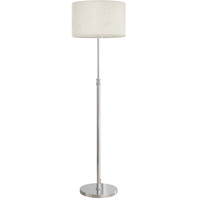 Verstellbare Stehleuchte Mit Fernbedienung, Stoffschirm, Verzinktem Stahl, Beige Okmyhome
