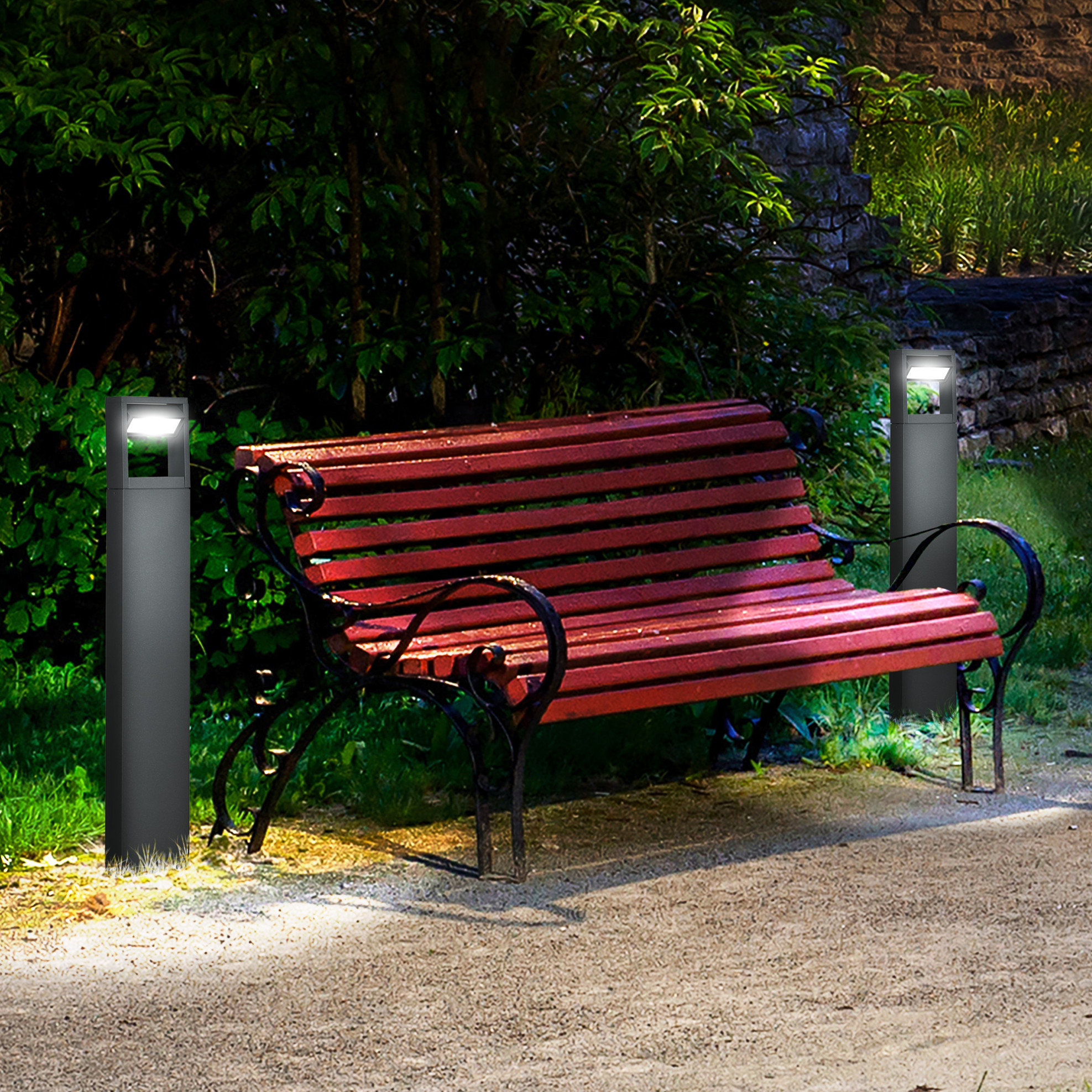 Led-gartenleuchte 8 W, 460 Lm, 3000 K, Ip65, Verstellbarer Winkel, Dunkelgrau Okmyhome