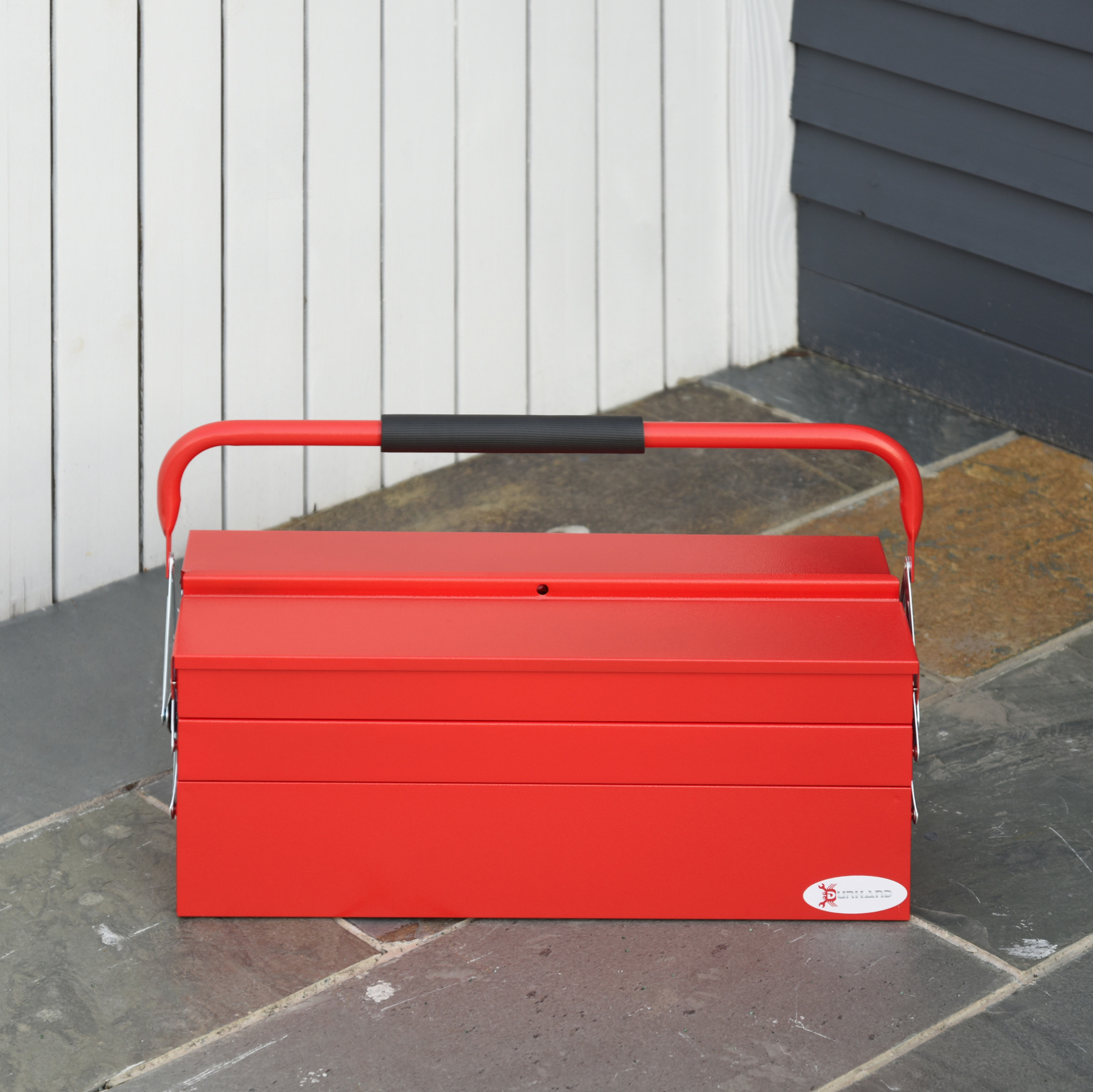 Spcc-stahl-werkzeugkiste Mit 5 Fächern, Klappbar, 3 Ebenen, 56 X 20 X 41 Cm, Rot Okmyhome
