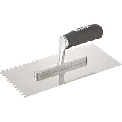 Glättekelle gezahnt rostfrei 6x 6mm Softgriff - Fortis