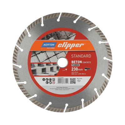 FP - Diamanttrennscheibe Standard Beton Turbo ø 230 mm Segmenthöhe 9 mm Segmentbreite 3,4 mm Bohrung 22,23 mm