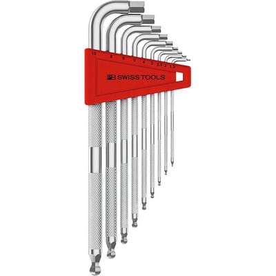 Pb Swiss Tools - Swiss Tools Winkelschraubendreher- Satz im Kunststoffhalter 9-teilig 1,5-10mm safety Kugelkopf