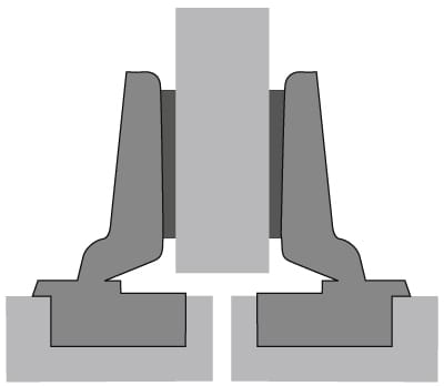 Hettich - Schnellmontagescharnier Intermat 9943 Kröpfung 9,5 mm th 42 zum Anschrauben