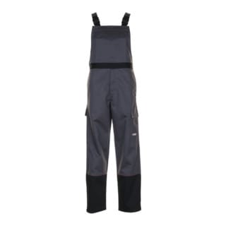 Planam - Weld Shield Latzhose 5530 grau/schwarz, Gr. 62