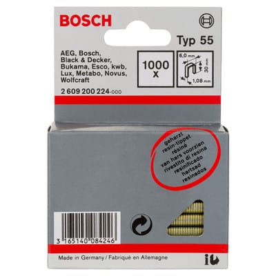 Bosch Schmalrückenklammer Typ 55 geharzt 6 x 1,08 x 30 mm 1000 Stk