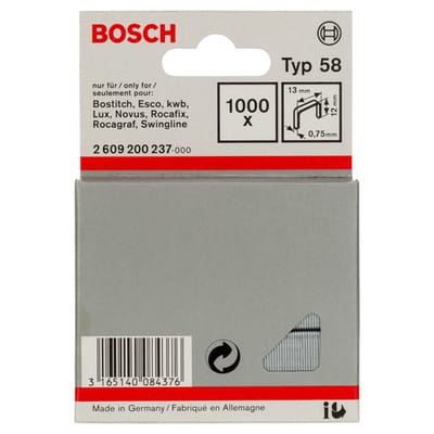 1.000x Feindrahtklammer Typ 58, 13 x 0,75 x 12 mm - 2609200237 - Bosch