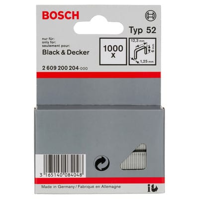 Flachdrahtklammer Typ 52, 12,3 x 1,25 x 6 mm, 1000er-Pack